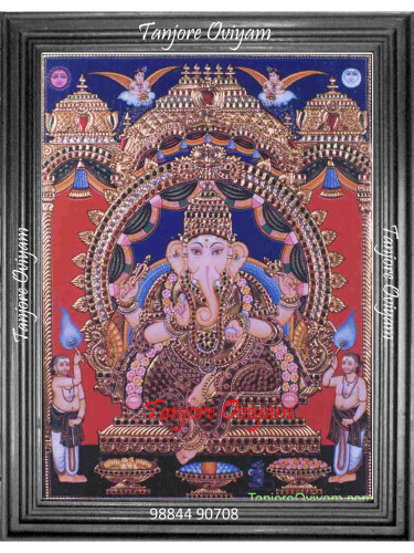 Antique Ganesha tanjore painting